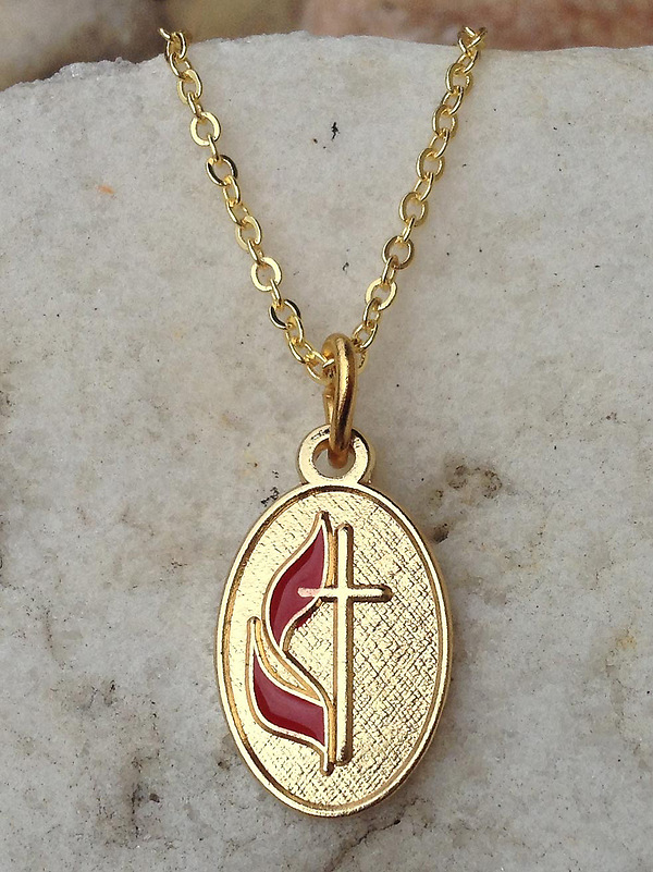 Amazon.com: Dacai Gold Plated United Methodist UMC Cross and Flame  Stainless Steel Pendant Necklace: Clothing, Shoes & Jewelry