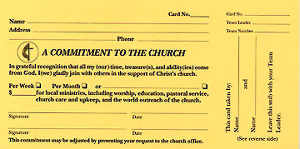 A Commitment To The Church Pledge Card Pkg Of 100 Cokesbury
