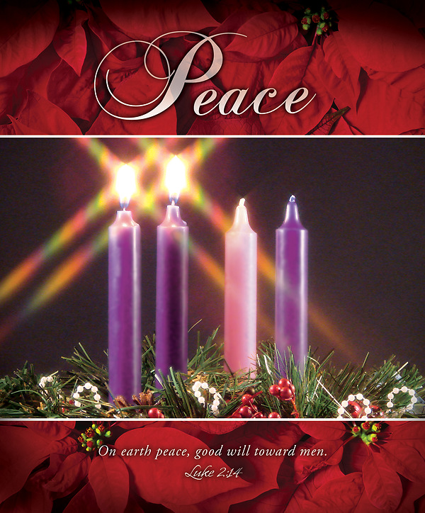 Peace Advent Wreath Legal Size Bulletin - Pack of | Cokesbury
