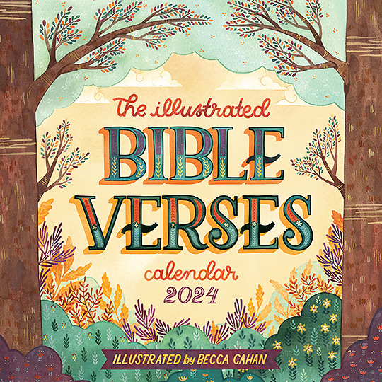 The Illustrated Bible Verses Wall Calendar 2024 Cokesbury