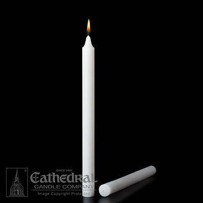 Picture of Stearic Altar Candles Cathedral 8 1/2 x 23/32 Pack of 48 Plain End