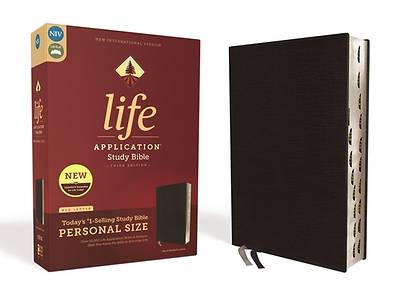 Picture of NIV Life Application Study Bible, Third Edition, Personal Size, Bonded Leather, Black, Indexed, Red Letter Edition