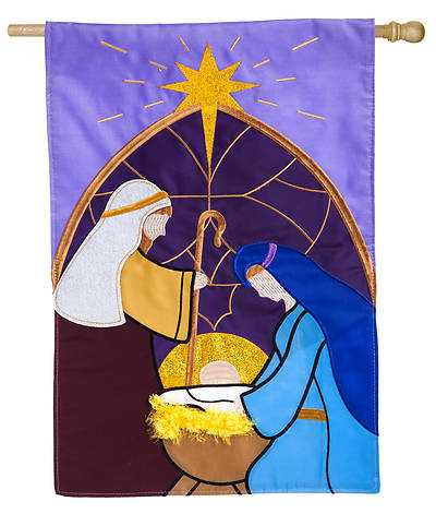 Picture of Nativity House Applique Flag