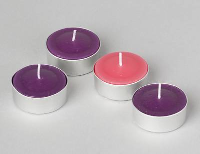 Picture of Advent Tealight Candles Refill 3 Purple and 1 Pink (Set of 4)