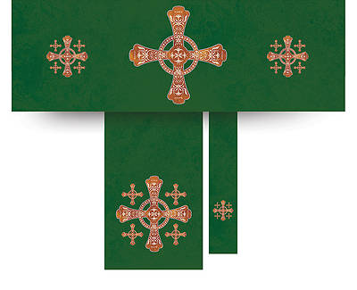 Picture of Jerusalem Cross Economy Altar Set Green