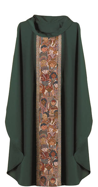 Picture of Abbott Hall Children of the World Forest Green Chasuble