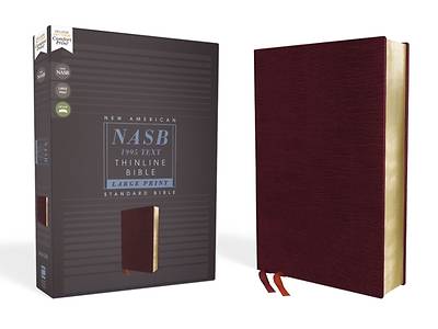 Picture of Nasb, Thinline Bible, Large Print, Bonded Leather, Burgundy, Red Letter Edition, 1995 Text, Comfort Print