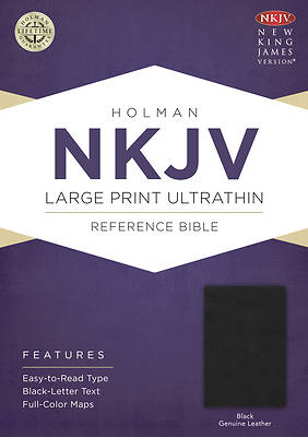 Picture of NKJV Large Print Ultrathin Reference Bible, Black Genuine Leather