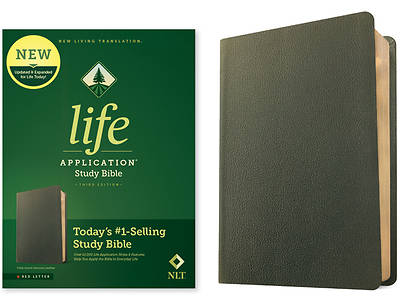 Picture of NLT Life Application Study Bible, Third Edition (Red Letter, Genuine Leather, Olive Green)