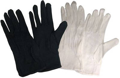 Picture of Cotton Performance without Plastic Dots Handbell Gloves - White, Extra Extra Small