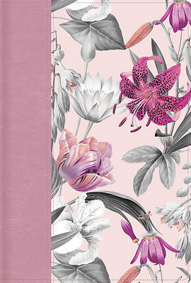 Rvr 1960 Biblia Letra Grande, Tamaño Manual, Rosa Pétalos, Símil Piel Con Índice