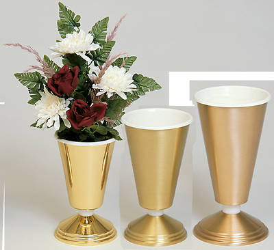 Picture of Koleys K474C Polished Brass Vase with Aluminum Liner