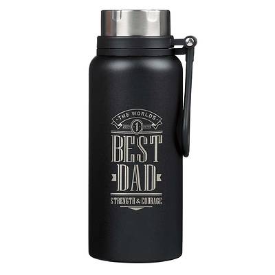 Picture of Stainless Steel Water Bottle Black Best Dad Joshua 1