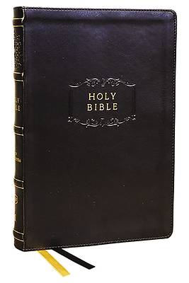 Picture of Kjv, Center-Column Reference Bible with Apocrypha, Leathersoft, Black, 72,000 Cross-References, Red Letter, Thumb Indexed, Comfort Print