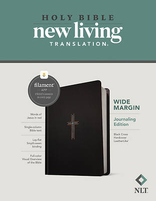 Picture of NLT Wide Margin Bible, Filament Enabled Edition (Red Letter, Hardcover Leatherlike, Black Cross)