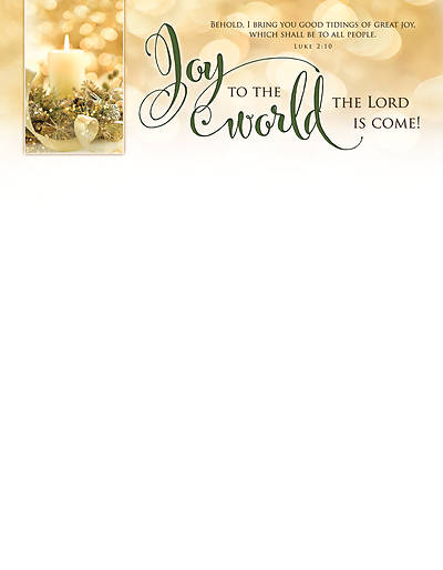 Picture of Joy to the World Christmas Letterhead