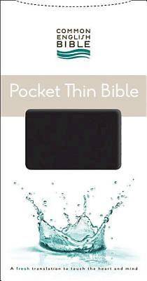 Picture of CEB Common English Pocket Thin Black EcoLeather Bible with Zipper
