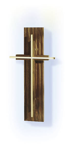 Picture of Artistic NLD 112W Walnut and Brasstone Wall Cross