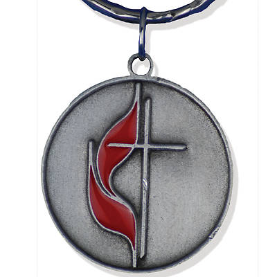 Picture of UM Cross & Flame Pewter Keychain