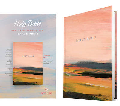 NLT Large Print Slimline Reference Bible (Hardcover, Pink Landscape, Red Letter)