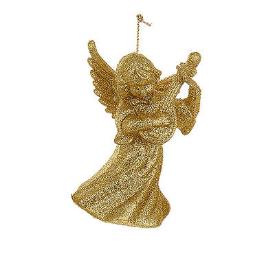 Picture of Glitter Gold Angel Playing A Lute