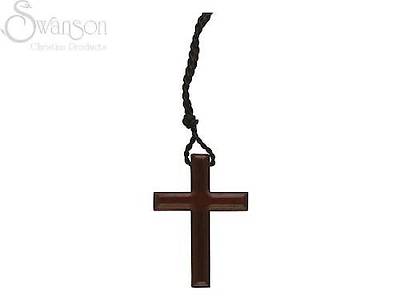 Picture of Cherry Wood 2.5" Cross Necklace