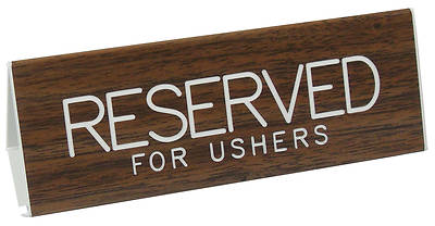 Picture of Pew Sign, Reserved For Ushers, Engraved