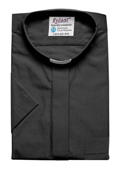 Picture of Reliant Short Sleeve Clergy Shirt with Tab Collar Black - 15"