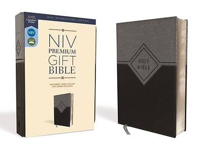 Picture of NIV, Premium Gift Bible, Leathersoft, Black/Gray, Red Letter Edition, Comfort Print