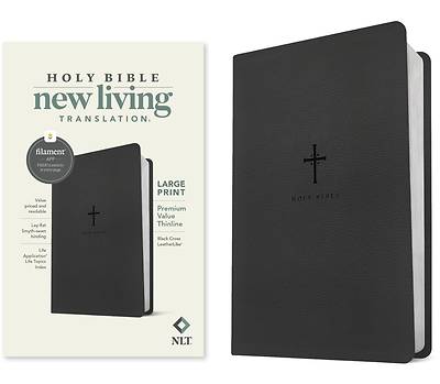 Picture of NLT Large Print Premium Value Thinline Bible, Filament-Enabled Edition (Leatherlike, Black Cross)