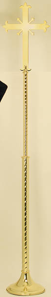 Picture of Koleys K1137 Corpus Polished Brass Processional Cross with Corpus