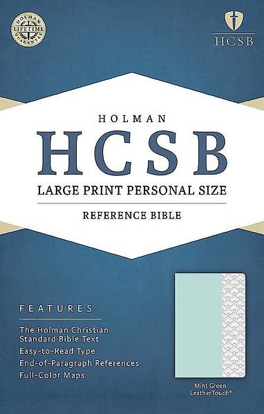 Picture of HCSB Large Print Personal Size Bible, Mint Green Leathertouch