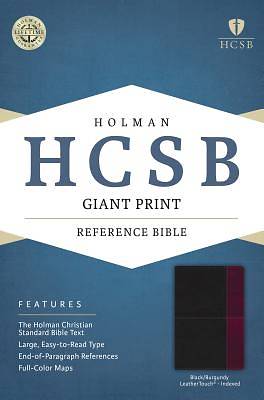 Picture of HCSB Giant Print Reference Bible, Black/Burgundy Leathertouch Indexed