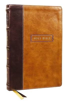 Picture of Kjv, Center-Column Reference Bible with Apocrypha, Leathersoft, Brown, 72,000 Cross-References, Red Letter, Comfort Print