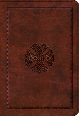 Picture of ESV Large Print Compact Bible (Trutone, Brown, Mosaic Cross Design)