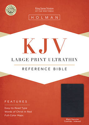 Picture of KJV Large Print Ultrathin Reference Bible, Black Genuine Leather Indexed