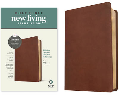 Picture of NLT Thinline Center-Column Reference Bible, Filament-Enabled Edition (Red Letter, Leatherlike, Rustic Brown)