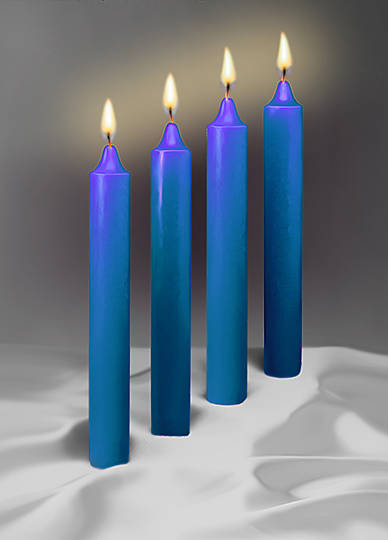 Picture of Emkay Advent Candle Set 12" X 1-1/2" - 4 Blue