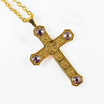 Picture of MDS IHS Gold Plated Pectoral Cross with Chain