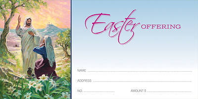 Picture of Jesus and Mary at Tomb Easter Offering Envelope