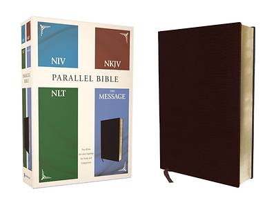Picture of Niv, Nkjv, Nlt, the Message, (Contemporary Comparative) Parallel Bible, Bonded Leather, Burgundy