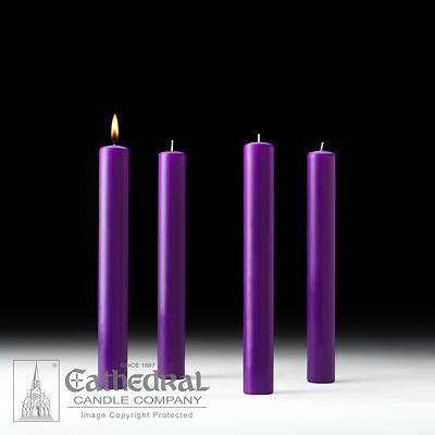 Picture of Cathedral 51% Beeswax Advent Candle Set 12" X 1-1/2" - 4 Purple