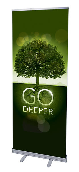 Picture of Go Deeper Roots RollUp Banner with Stand