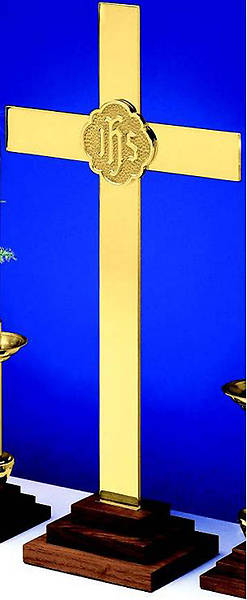 Picture of Chapel Line Solid Brass 24" Cross with IHS