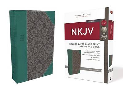 Picture of NKJV, Deluxe Reference Bible, Super Giant Print, Imitation Leather, Blue, Red Letter Edition, Comfort Print