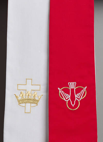 Picture of Premium Reversible Stole - Red & White