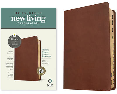 Picture of NLT Thinline Center-Column Reference Bible, Filament-Enabled Edition (Red Letter, Leatherlike, Rustic Brown, Indexed)