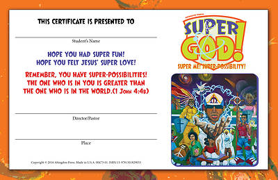 Picture of Vacation Bible School (VBS) 2017 Super God! Super Me! Super-Possibility! Student Certificates (Pkg of 25)