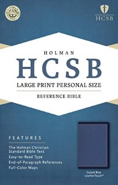 Picture of HCSB Large Print Personal Size Bible, Cobalt Blue Leathertouch