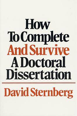 Picture of How to Complete and Survive a Doctoral Dissertation